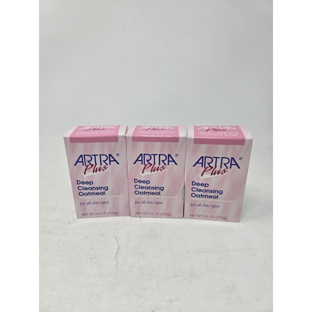 Artra Plus Deep Cleansing Oatmeal Soap 3.6 Oz ea - 3 Pack, Natual All Skin Types